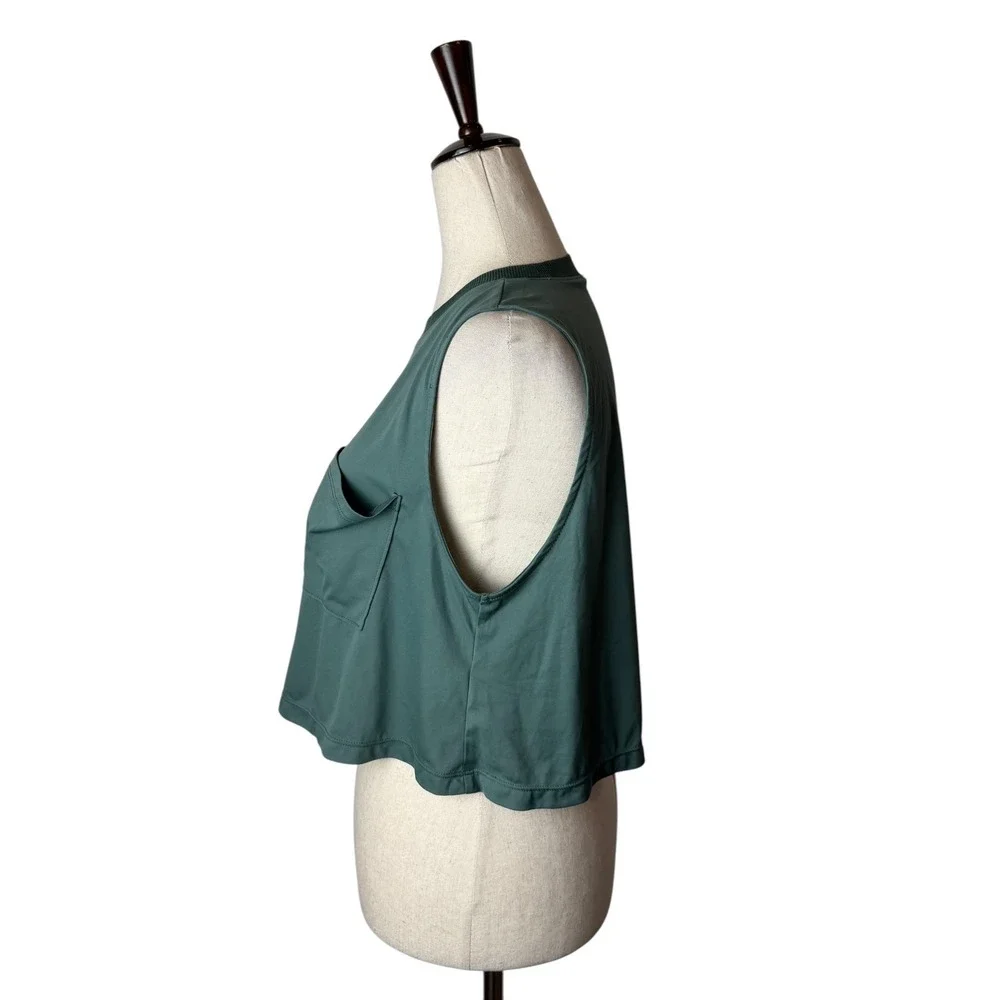 Free People Throwback Tank Women Small Green FP Movement‎ Athleisure Cropped